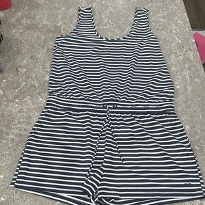 Vineyard Vines Navy and White Striped Romper